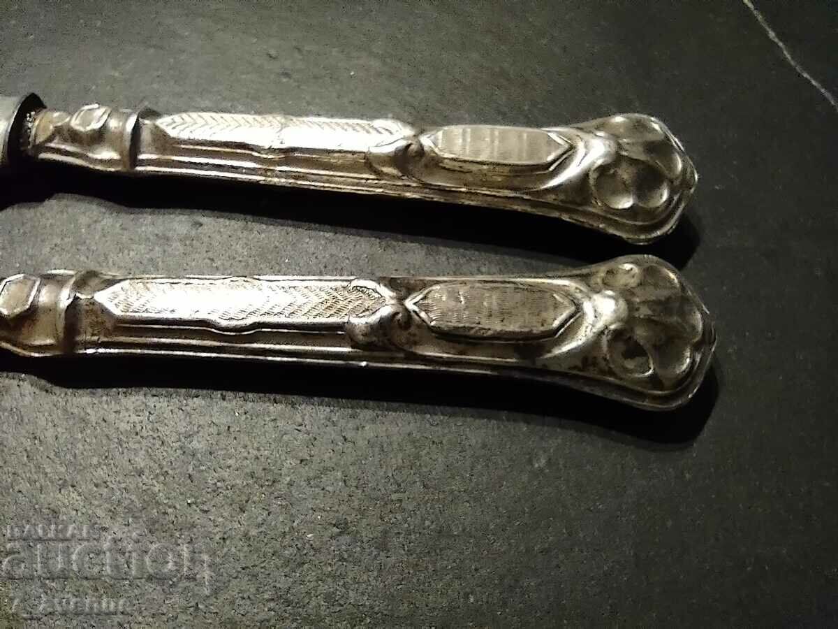 Cutlery, very old, silver handles, 100 years old - 5 Cutlery, very old, silver handles, 100 years old - 5