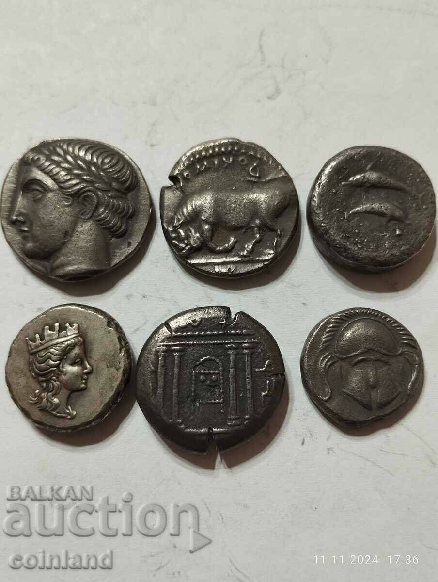 Auction  6 Pieces Ancient Greek Coins - REPLICA REPRODUCTION