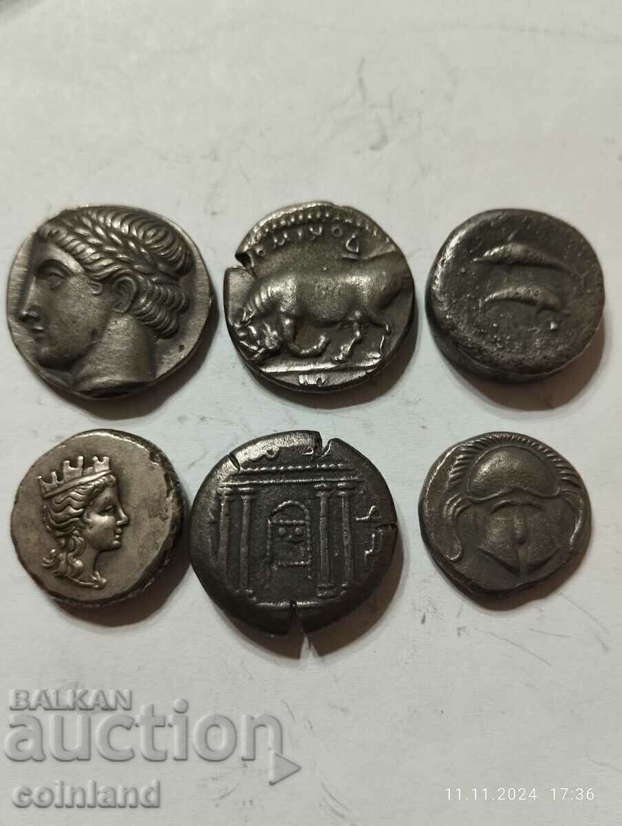 6 Pieces Ancient Greek Coins - REPLICA REPRODUCTION