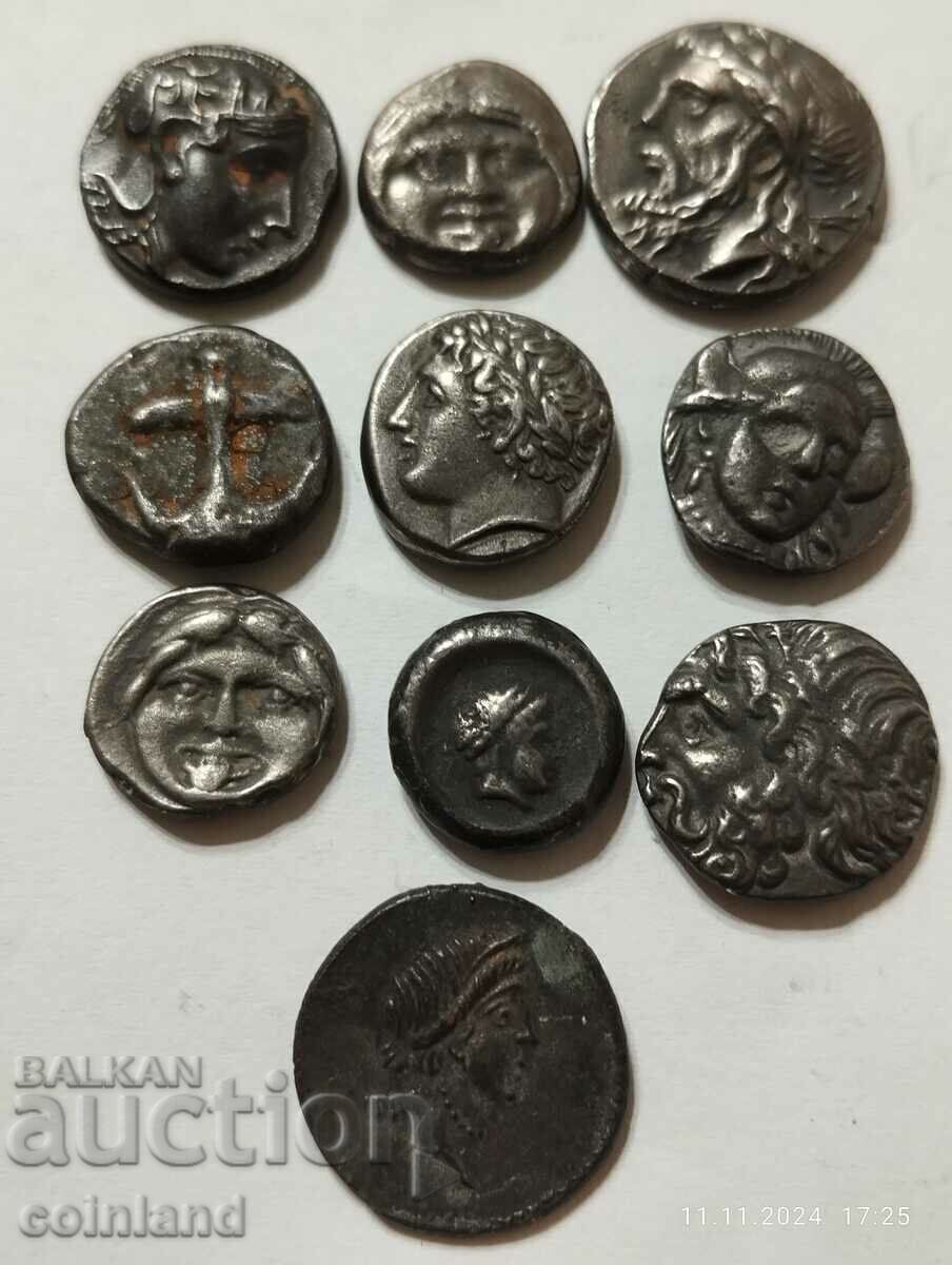 Auction 10 Pieces Ancient Greek Coins - REPLICA REPRODUCTION Auction 10 Pieces Ancient Greek Coins - REPLICA REPRODUCTION