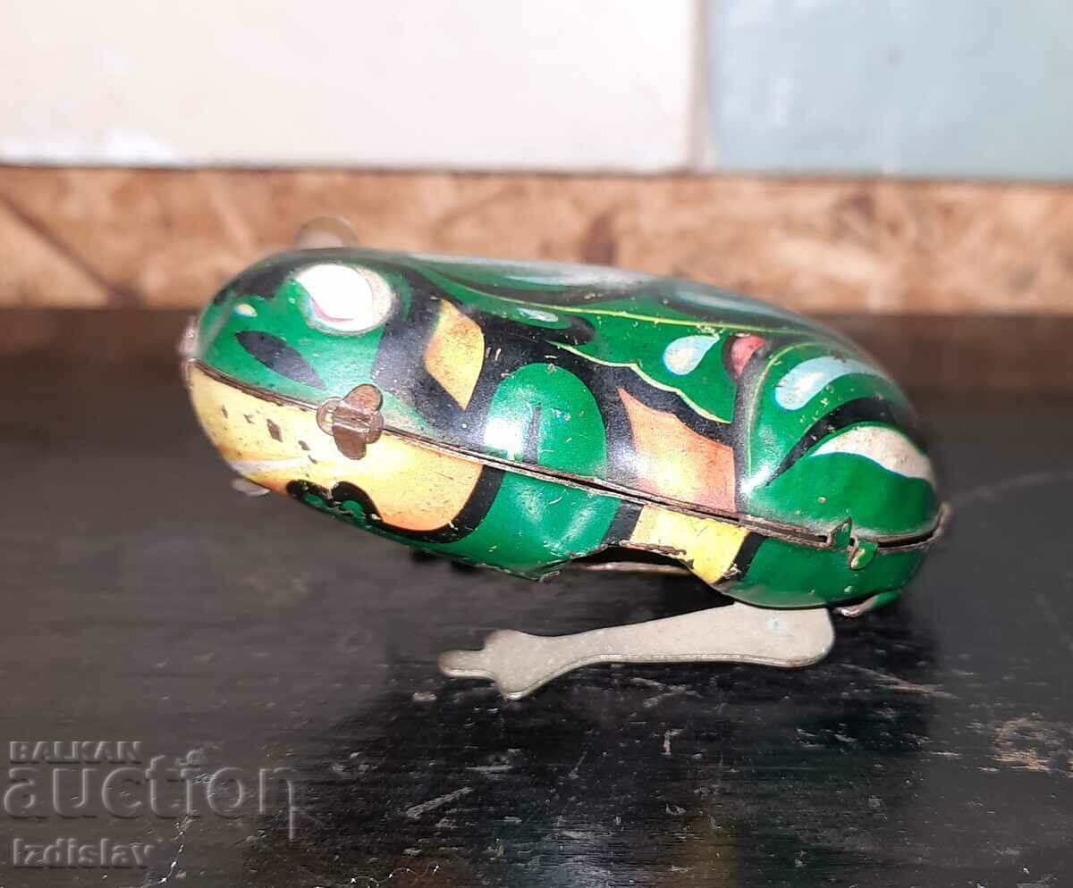 Tinplate mechanical toy frog with price 35.00 BGN | € 17.90
