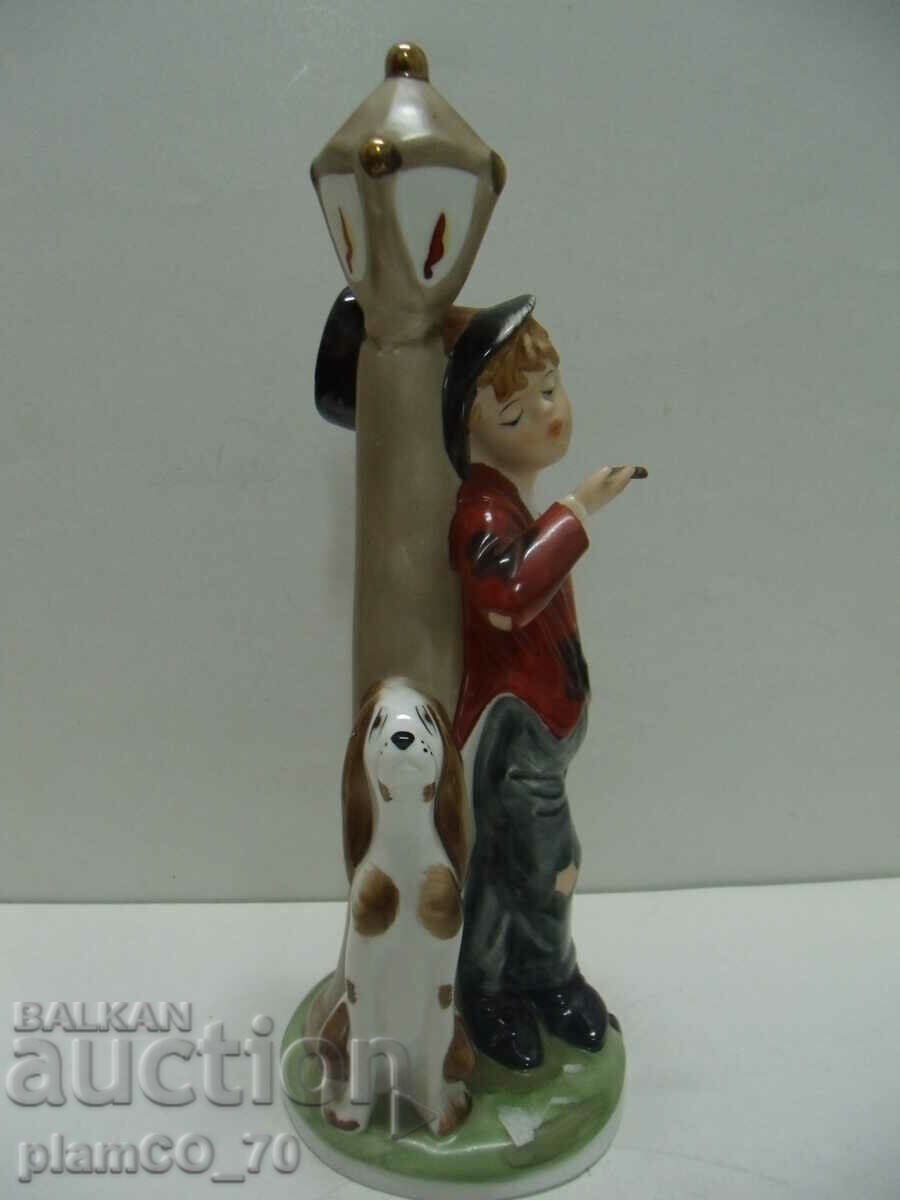 Delivery of No.*7760 old porcelain figure - boy with a dog / Gavroche