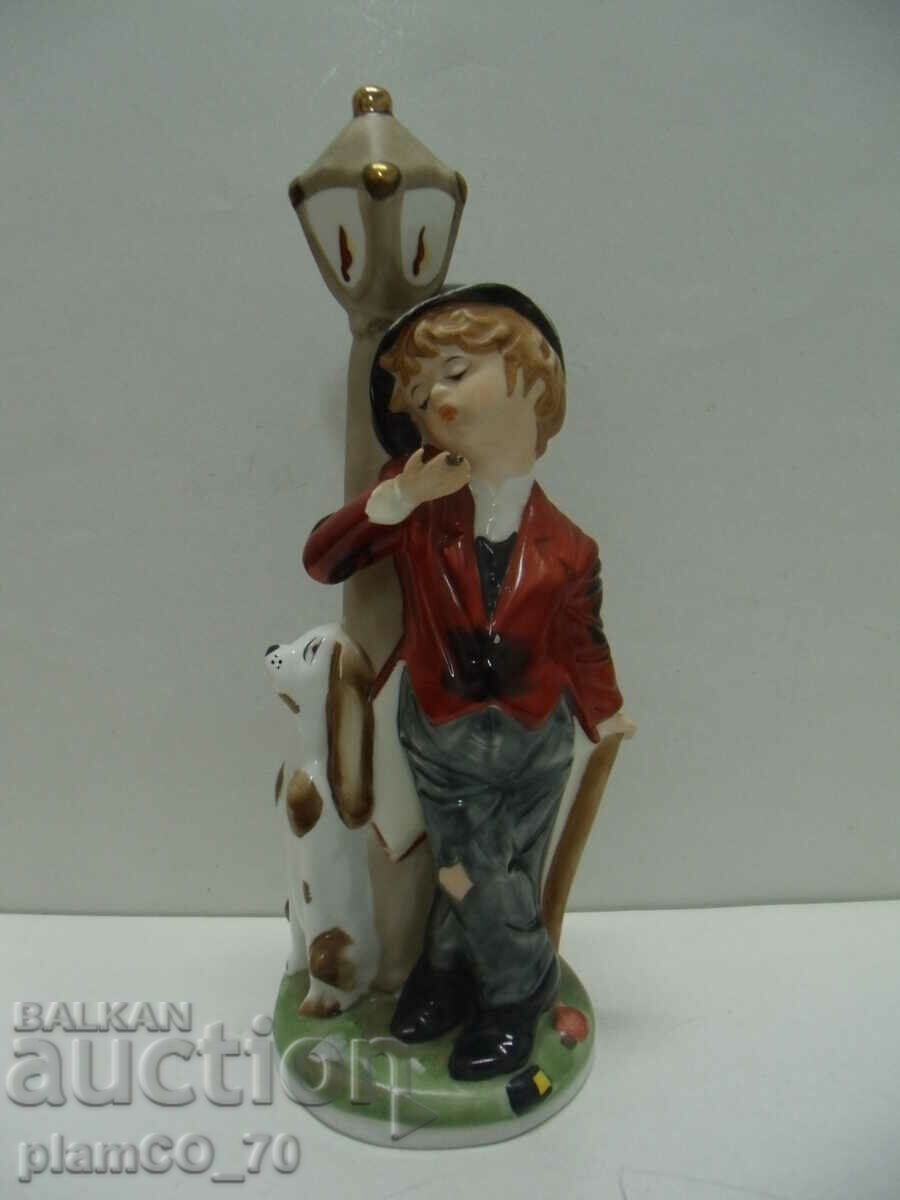 No.*7760 old porcelain figure - boy with a dog / Gavroche - 5