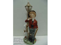 No.*7760 old porcelain figure - boy with a dog / Gavroche