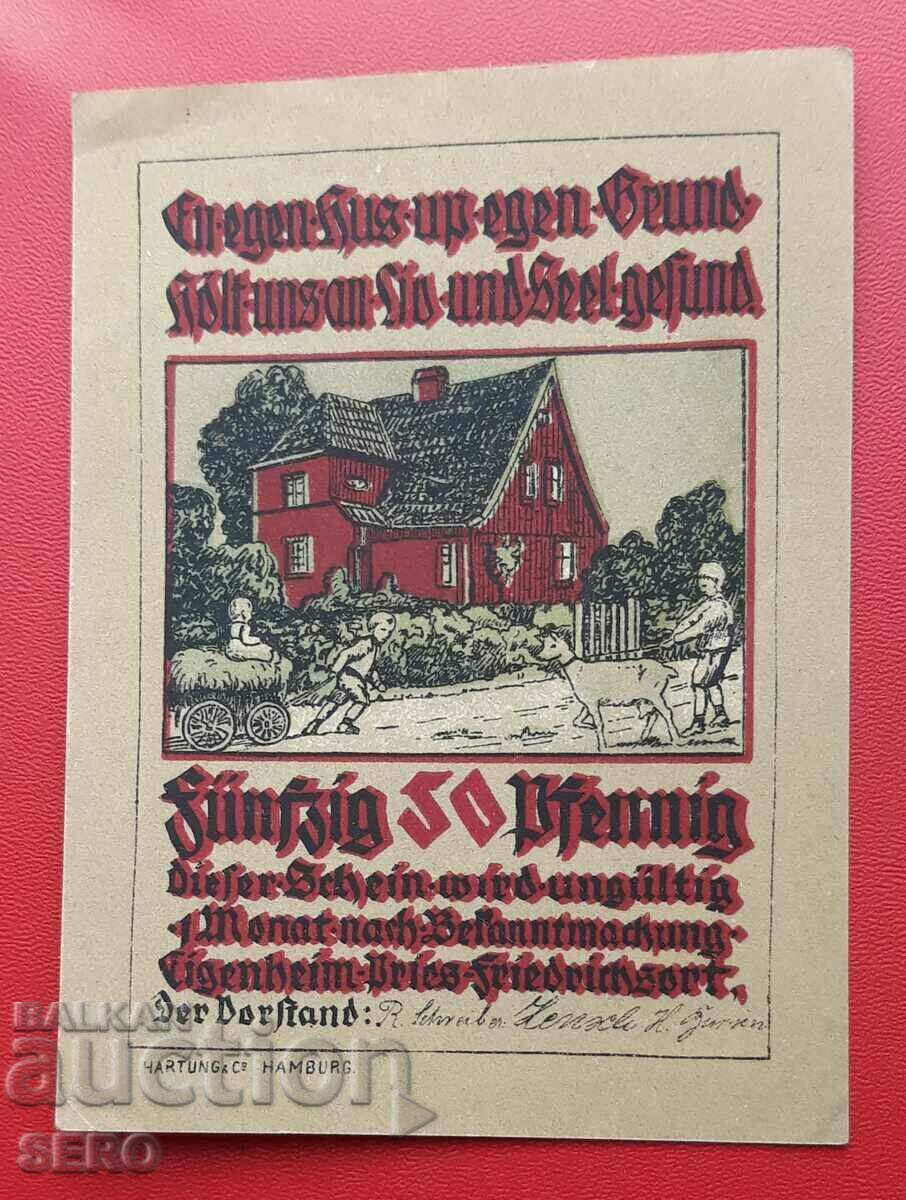 Bancnotă-Germania-Schleswig-Holstein-Friedrichsort-50 pfennig