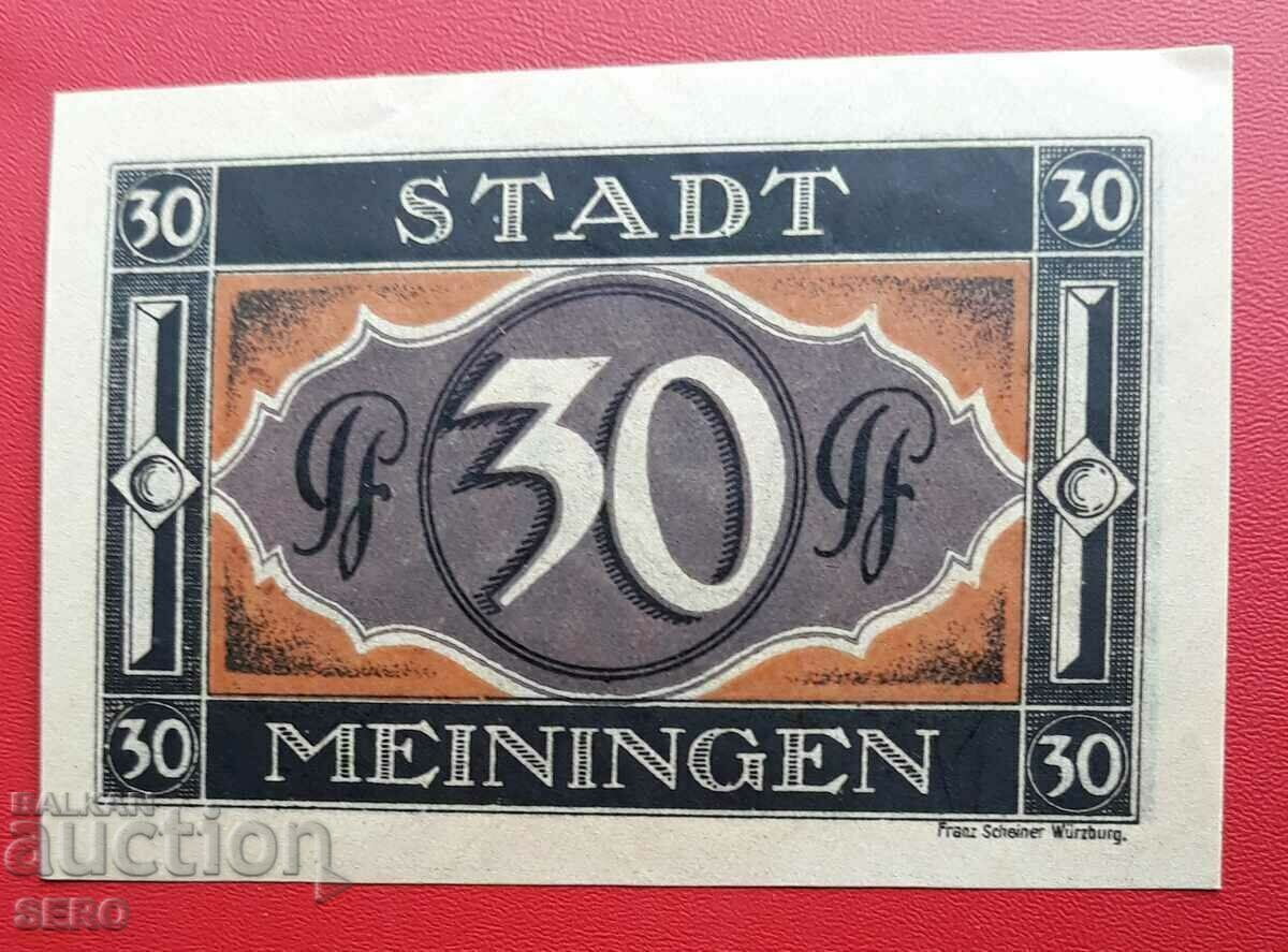 Banknote-Germany-Saxony-Meiningen-30 pf. 1921-rare denomination