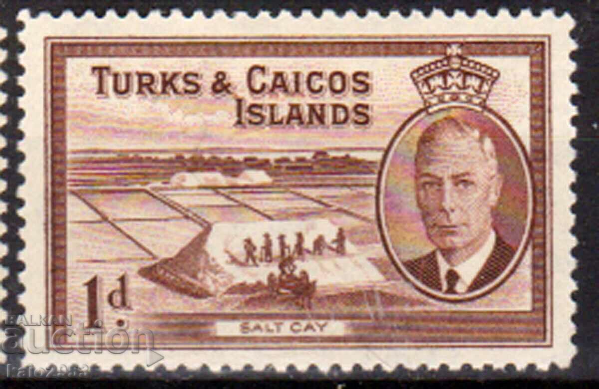 GB/Turks&Calcos Isl.-1950-KGVI-Regular-drying salt,MLH