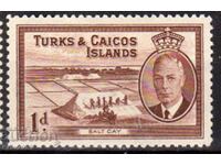 GB/Turks&Calcos Isl.-1950-KGVI-Regular-drying salt,MLH