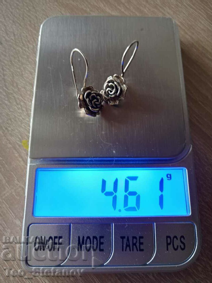 Cercei cu flori de argint - 6