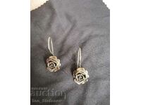 Silver flower earrings
