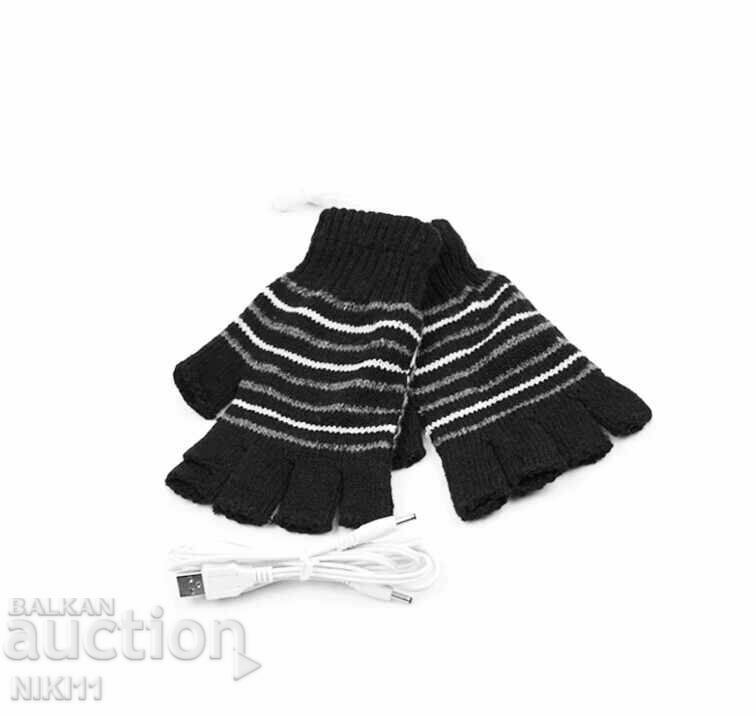 Thermal fingerless gloves with USB heater, electric with price 20.00 BGN | € 10.23 Thermal fingerless gloves with USB heater, electric with price 20.00 BGN | € 10.23