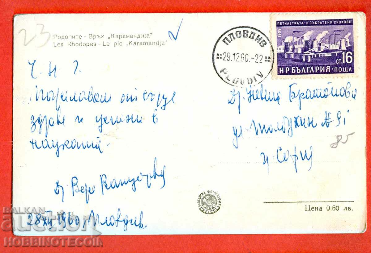 TRAVELED CARD RHODOPI PEAK KARAMANJA - 1960 with price 3.99 BGN | € 2.04 TRAVELED CARD RHODOPI PEAK KARAMANJA - 1960 with price 3.99 BGN | € 2.04