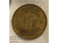 Congo Belgian 1 franc 1944