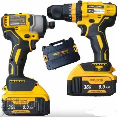 Cordless brushless impact/wrench/screwdriver set