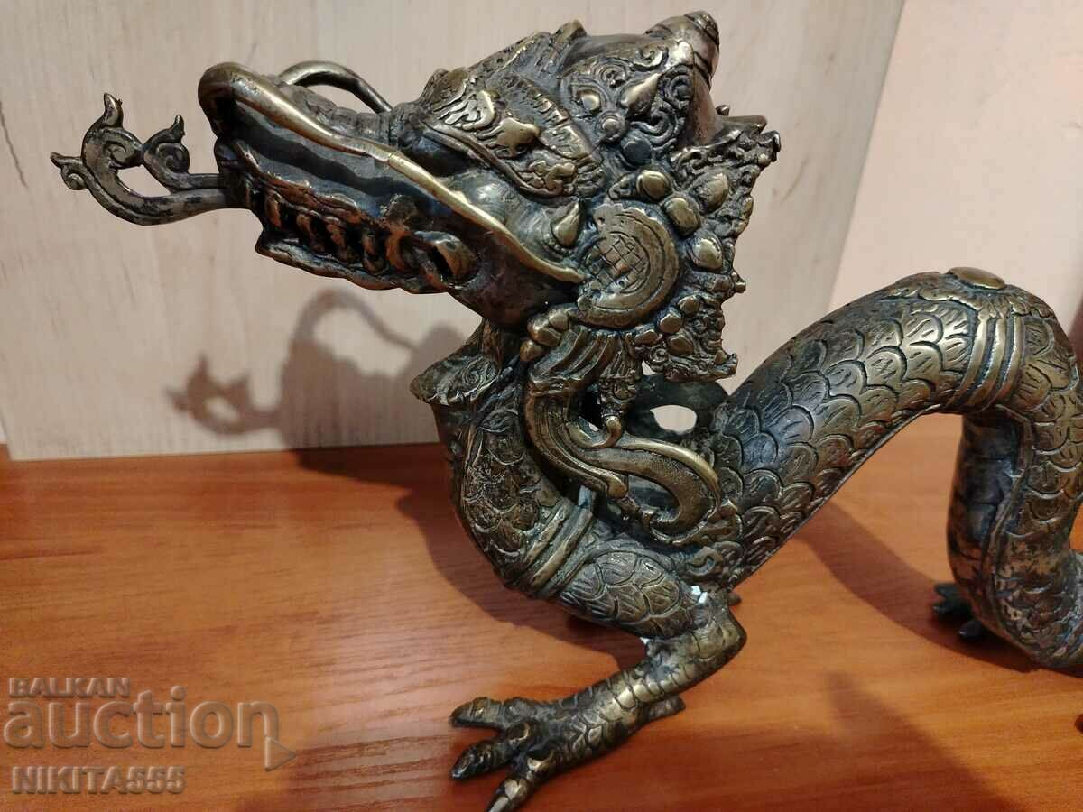 ВЕЛИКОЛЕПНА СТАРА БРОНЗОВА СКУЛПТУРА НА АЗИАТСКИ ДРАКОН с цена 760.00 лв. | € 388.58 ВЕЛИКОЛЕПНА СТАРА БРОНЗОВА СКУЛПТУРА НА АЗИАТСКИ ДРАКОН с цена 760.00 лв. | € 388.58
