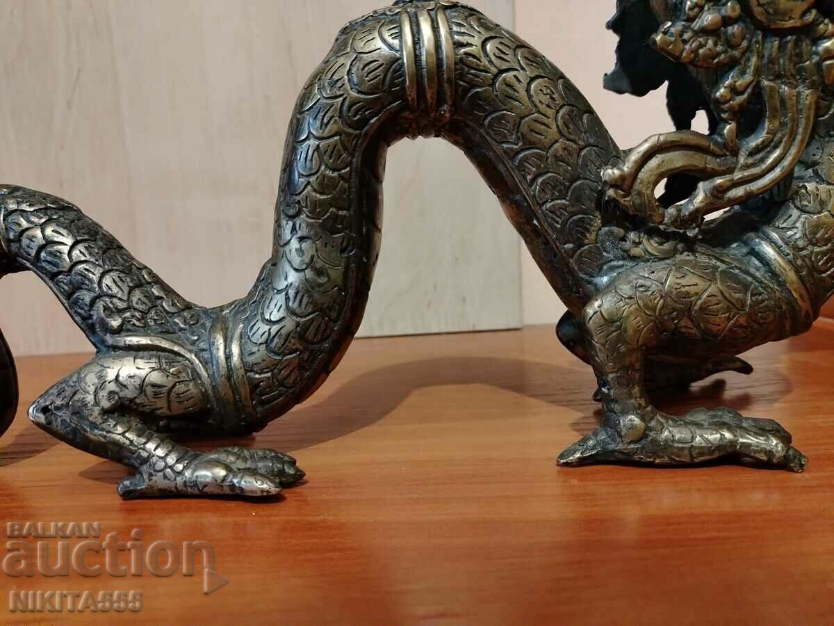 ВЕЛИКОЛЕПНА СТАРА БРОНЗОВА СКУЛПТУРА НА АЗИАТСКИ ДРАКОН - 6 ВЕЛИКОЛЕПНА СТАРА БРОНЗОВА СКУЛПТУРА НА АЗИАТСКИ ДРАКОН - 6