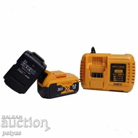 Κρουστικό κλειδί μπαταρίας + γωνιακός μύλος KraftWorld 36V8A - 5