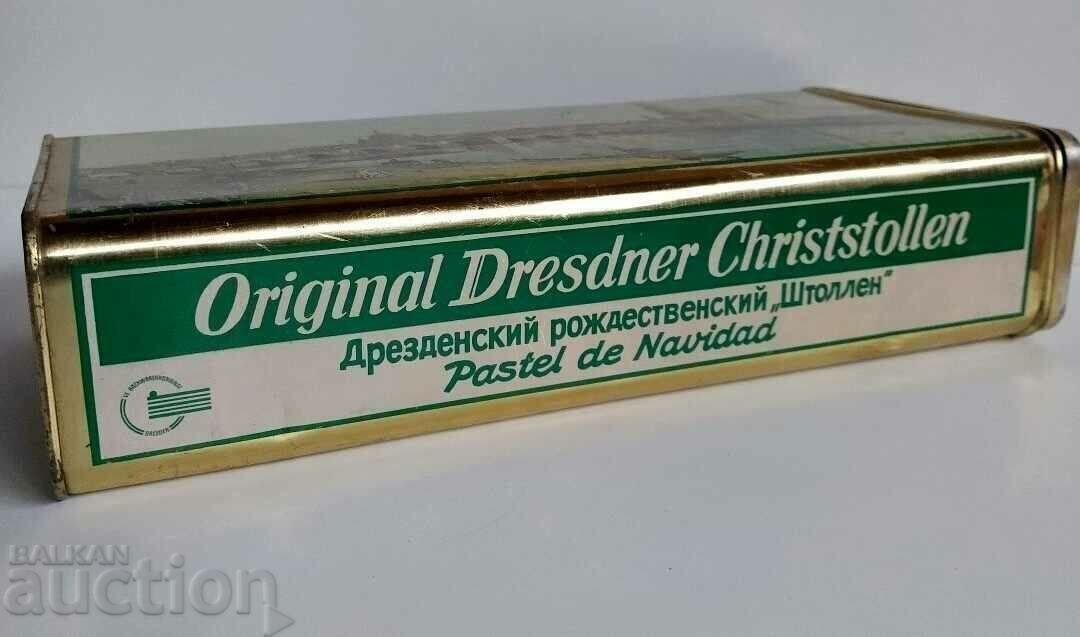 .DRESDEN CHRISTMAS STOLLEN LARGE GDR BOX METAL - 6