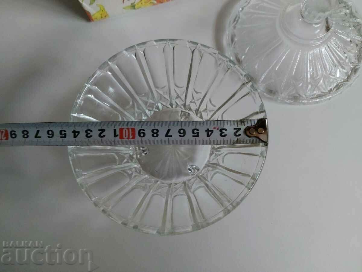.STOYKO PEEV GLASS CANDY BOX WITH BOX UNUSED SOC NRB - 5 .STOYKO PEEV GLASS CANDY BOX WITH BOX UNUSED SOC NRB - 5