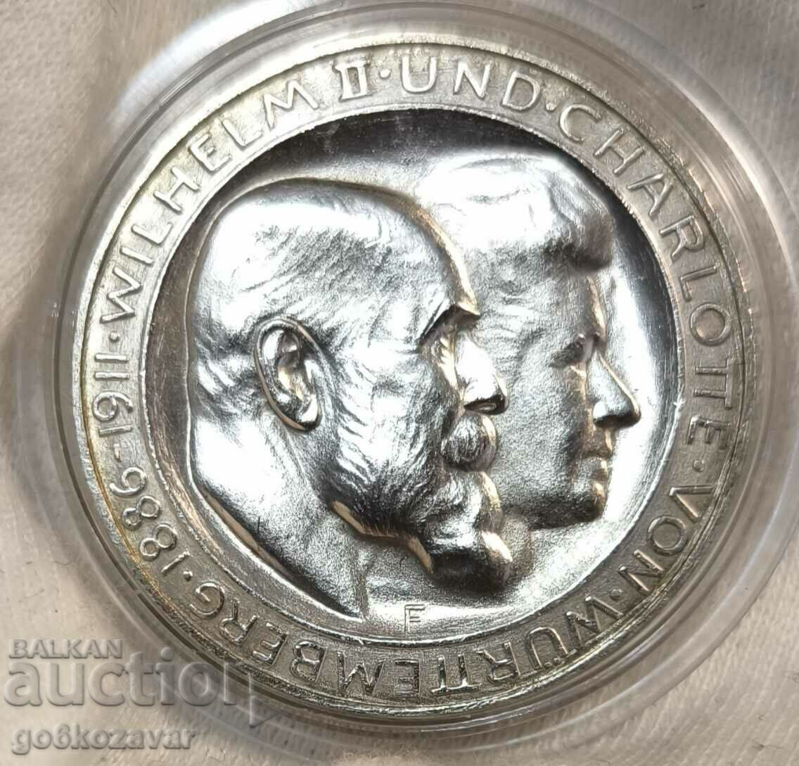 Germania Württemberg 3 timbre 1911 Argint! Dovada UNC