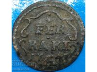 Ferrara 1 Baiocco 1747 Vatican Benedict XIV Copper Coin