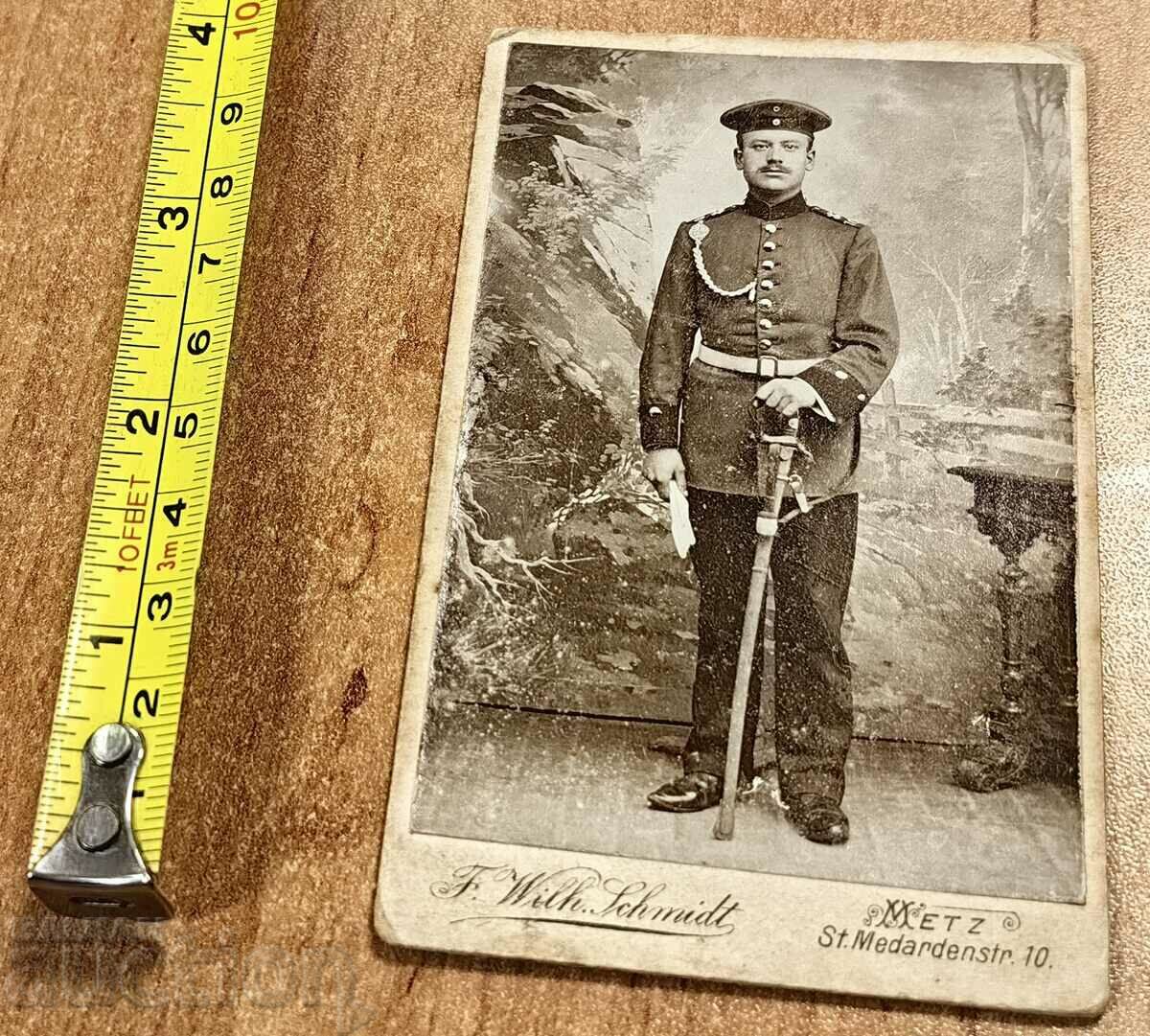 .SOLDIER UNIFORM SWORD OLD MILITARY PHOTO PHOTO CARDBOARD