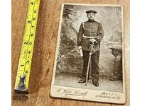 .SOLDIER UNIFORM SWORD OLD MILITARY PHOTO PHOTO CARDBOARD