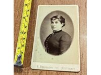 .FEMEIE PORTRET FEMININ FOTO MILITAR VECHI FOTOGRAFIE CARTON