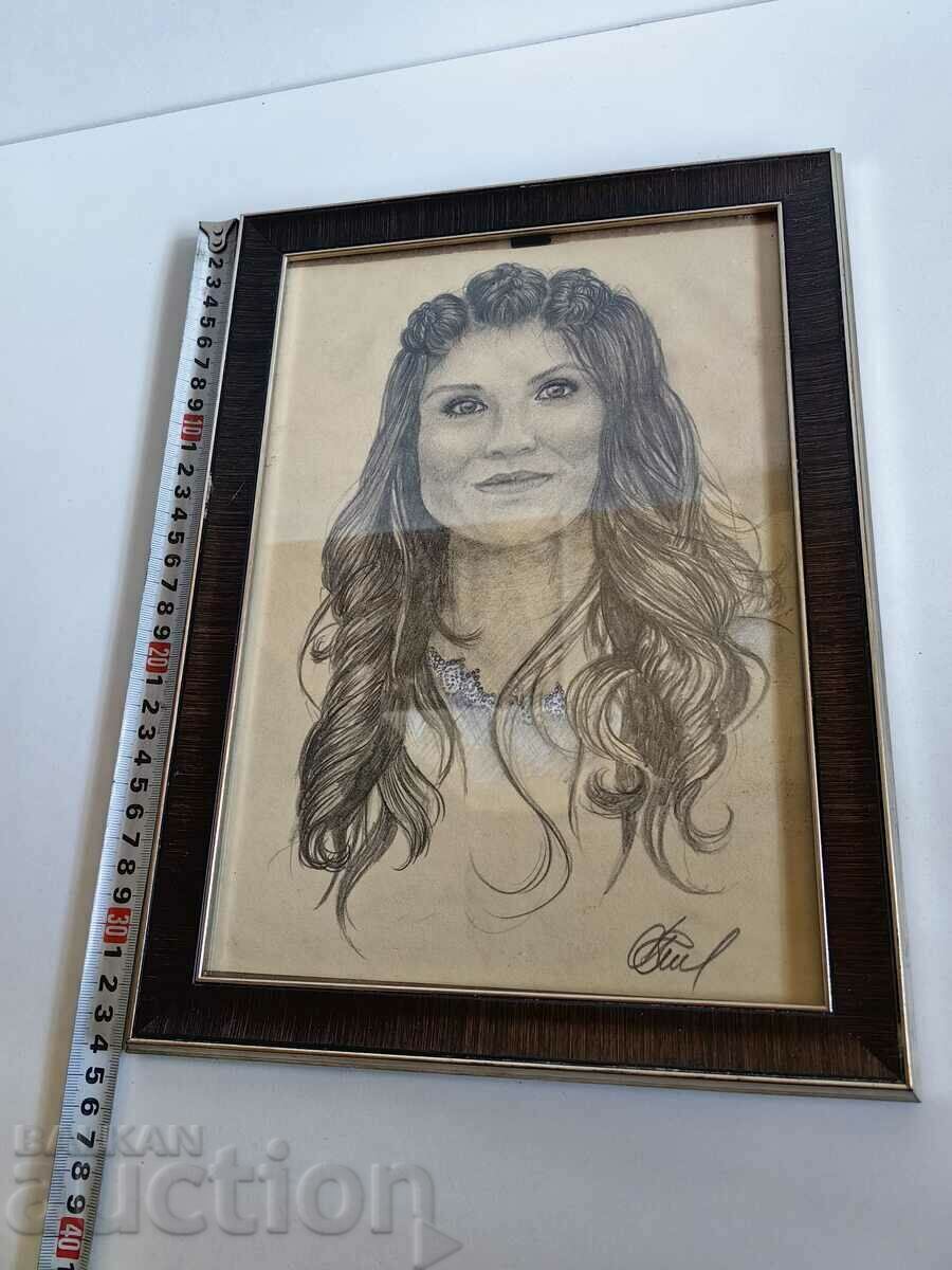 Delivery of .FEMALE PORTRAIT WOMAN SIGNED FRAME GLASS Delivery of .FEMALE PORTRAIT WOMAN SIGNED FRAME GLASS