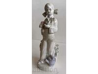 .GIRL WITH BIRD CHICKEN PERFECT PORCELAIN FIGURE STATUETTE