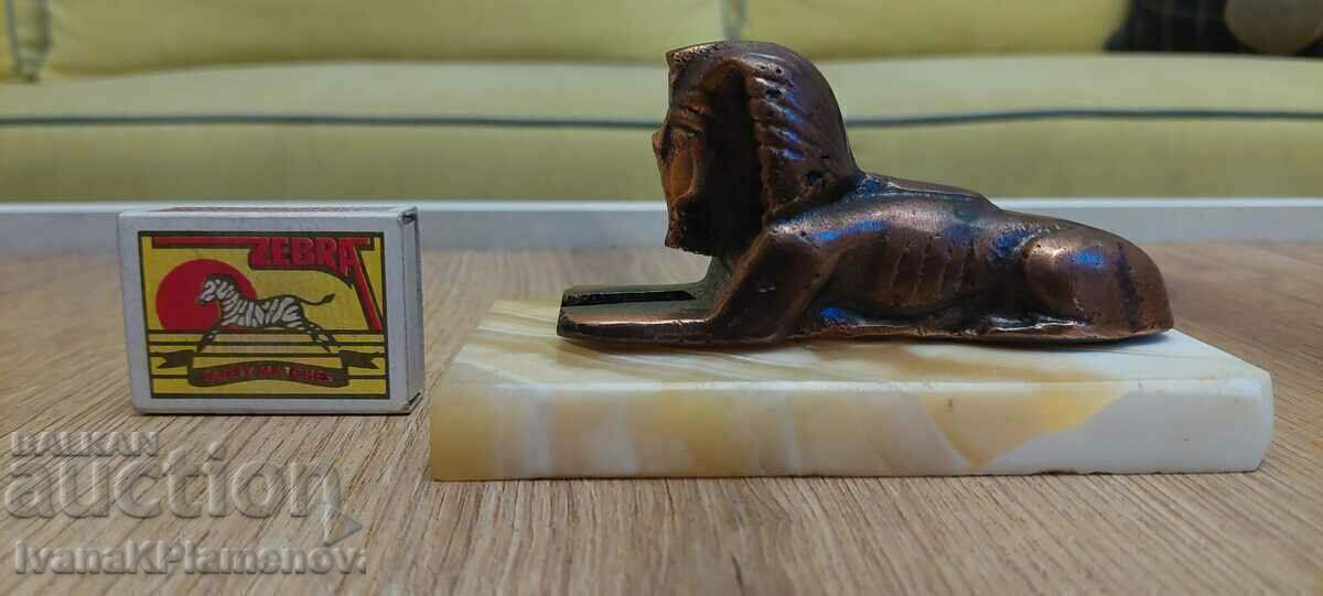 Figurină egipteană metalică pe marmură pentru colecționari - 5