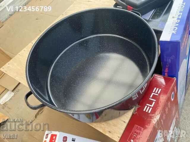 Auction Round enameled baking tray with handles f 40 cm Auction Round enameled baking tray with handles f 40 cm