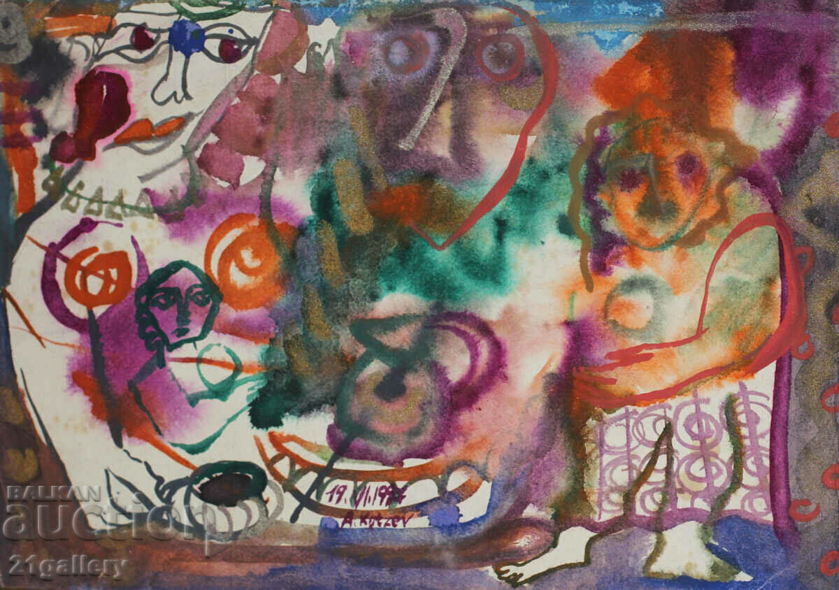 Atanas Kotsev (1957-) Abstract figural composition 1997 - 5 Atanas Kotsev (1957-) Abstract figural composition 1997 - 5