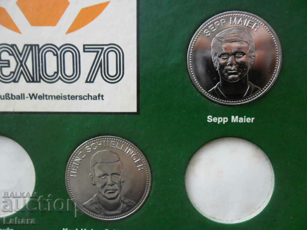 Livrarea Cupa Mondială Mexic 1970 Germania lot de monede echipe Livrarea Cupa Mondială Mexic 1970 Germania lot de monede echipe