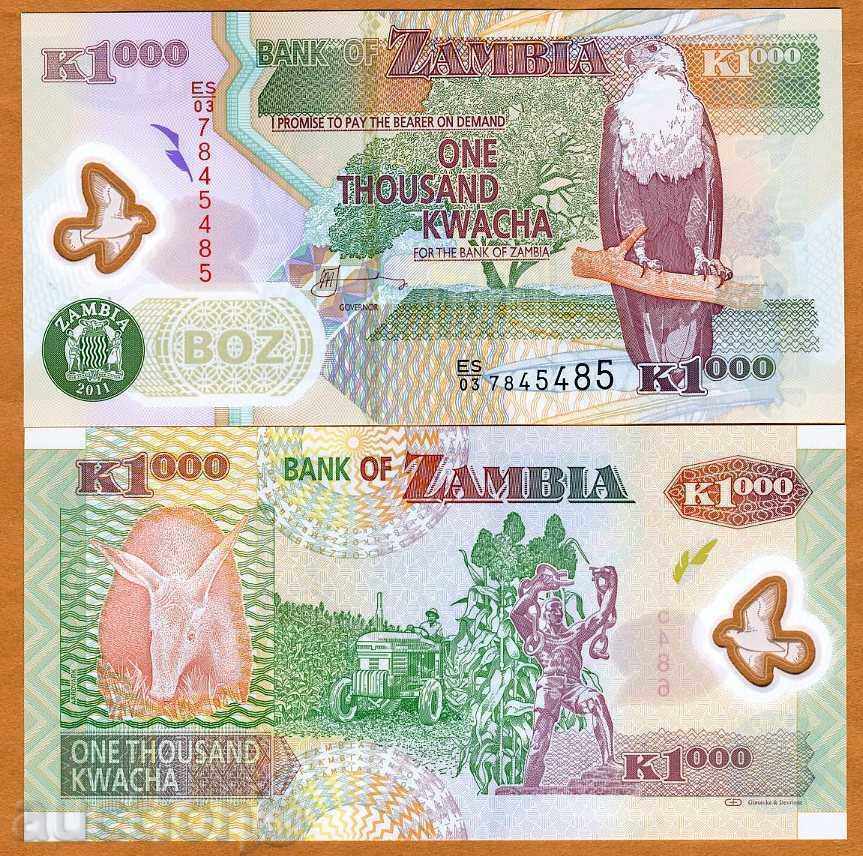 ZORBA AUCTIONS ZAMBIA 1000 KWACHA 2011 POLYMER UNC