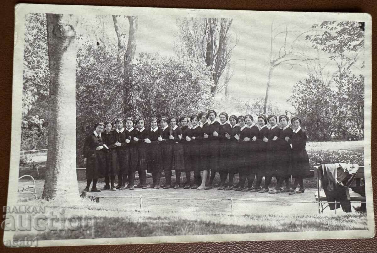 Schoolgirls from Vidin Girls High School near the Danube