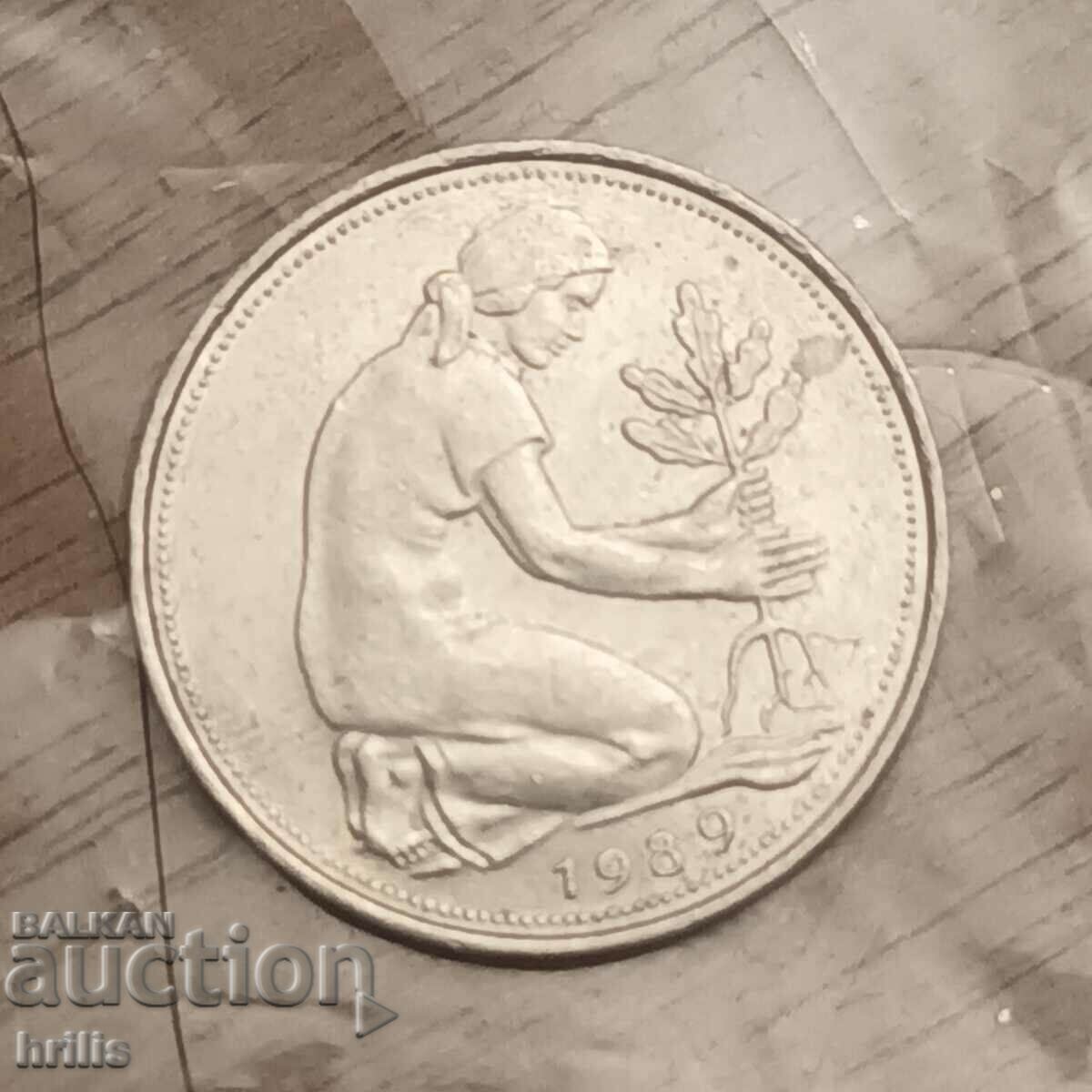 50 PFENNIG 1989 - ΓΕΡΜΑΝΙΑ με τιμή 2.50 BGN | € 1.28