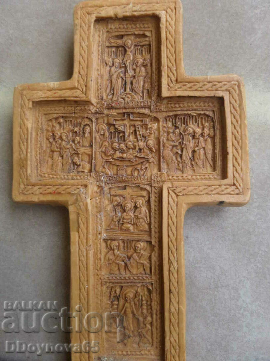 Old Orthodox cross, with life scenes