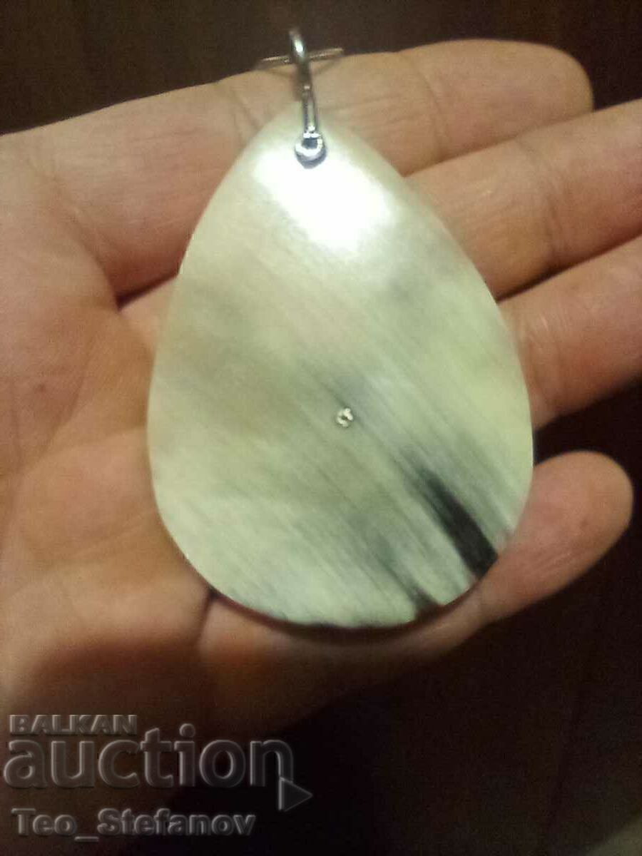 Delivery of Designer silver necklace with larimar, 925 silver