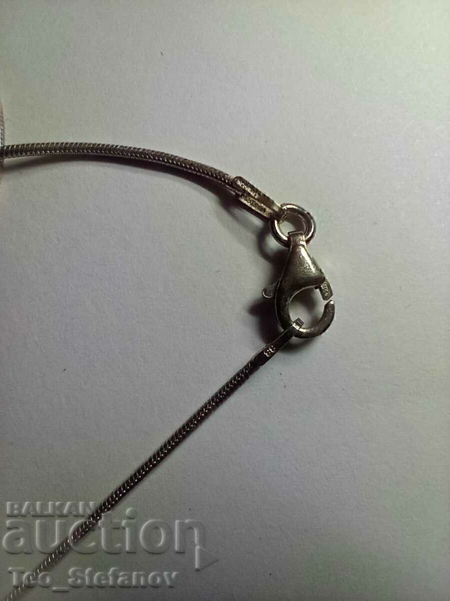 Designer silver necklace with larimar, 925 silver - 7