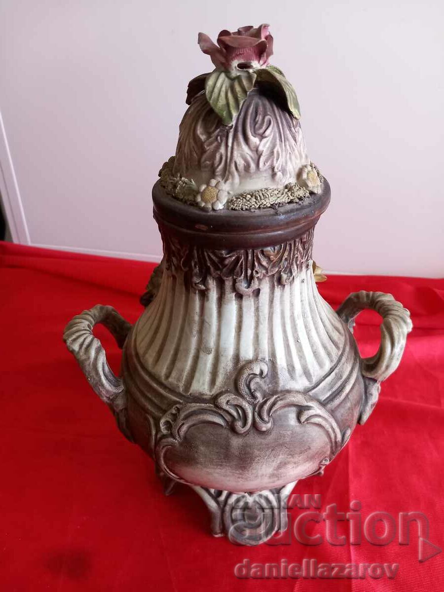 Delivery of Bassano Unique Porcelain Dish, Urn, Vase with Lid Bassano Delivery of Bassano Unique Porcelain Dish, Urn, Vase with Lid Bassano