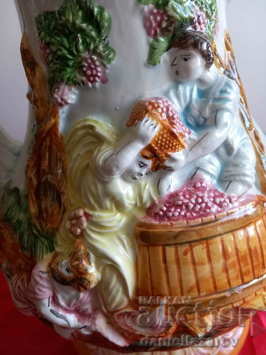 Capodimonte Capodimonte, Huge Embossed Porcelain Jug with price 120.00 BGN | € 61.36 Capodimonte Capodimonte, Huge Embossed Porcelain Jug with price 120.00 BGN | € 61.36