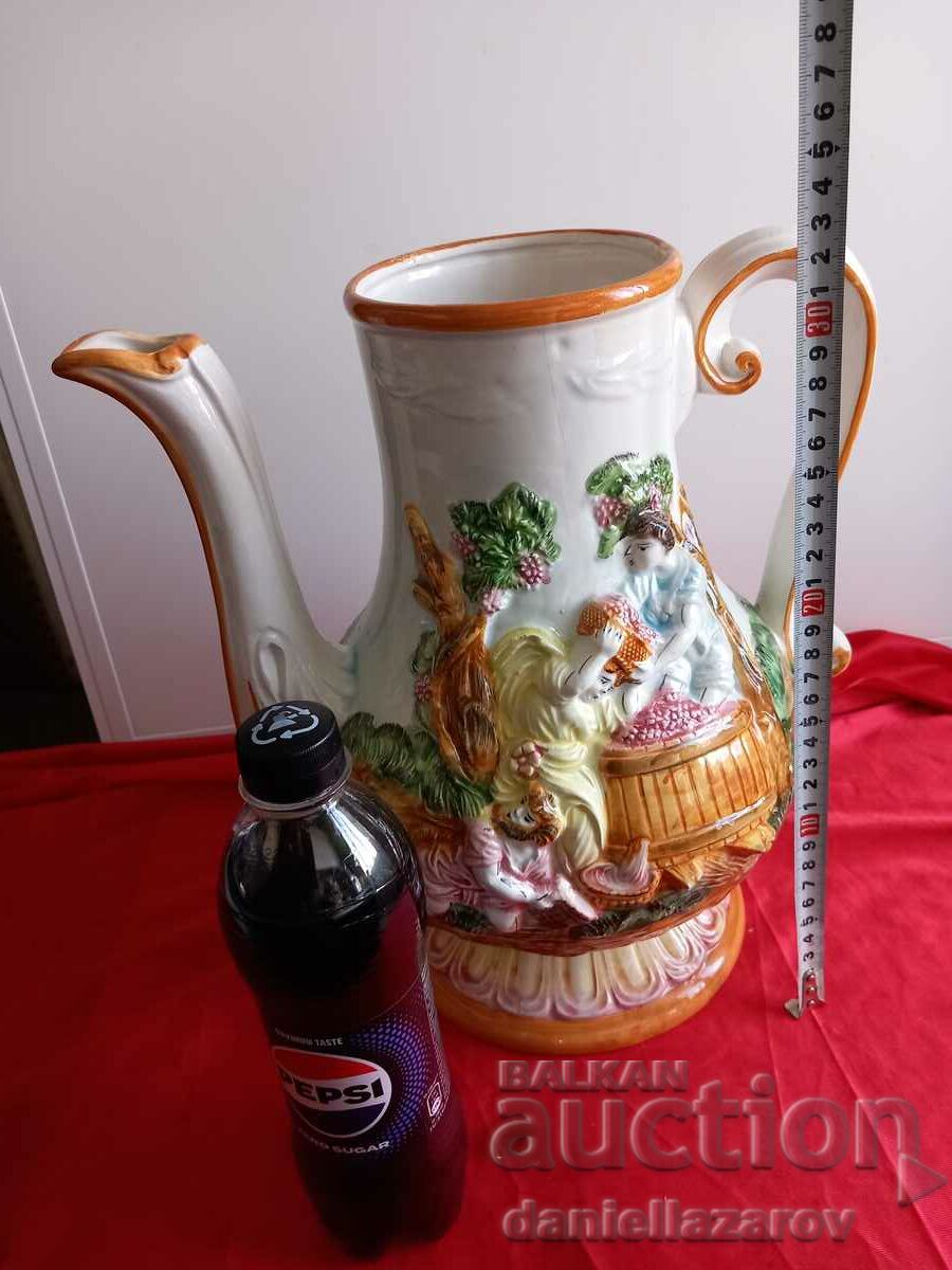 Capodimonte Capodimonte, Huge Embossed Porcelain Jug - 7 Capodimonte Capodimonte, Huge Embossed Porcelain Jug - 7