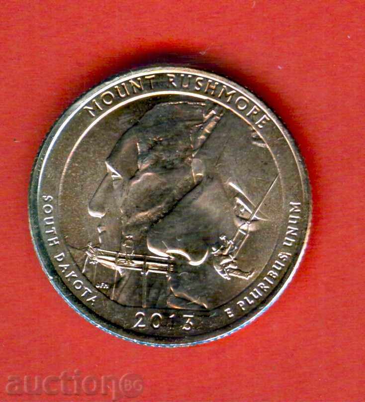 ΗΠΑ Η.Π.Α. Έκδοση 25 σεντ 2013 P SOUTH DAKOTA NEW UNC