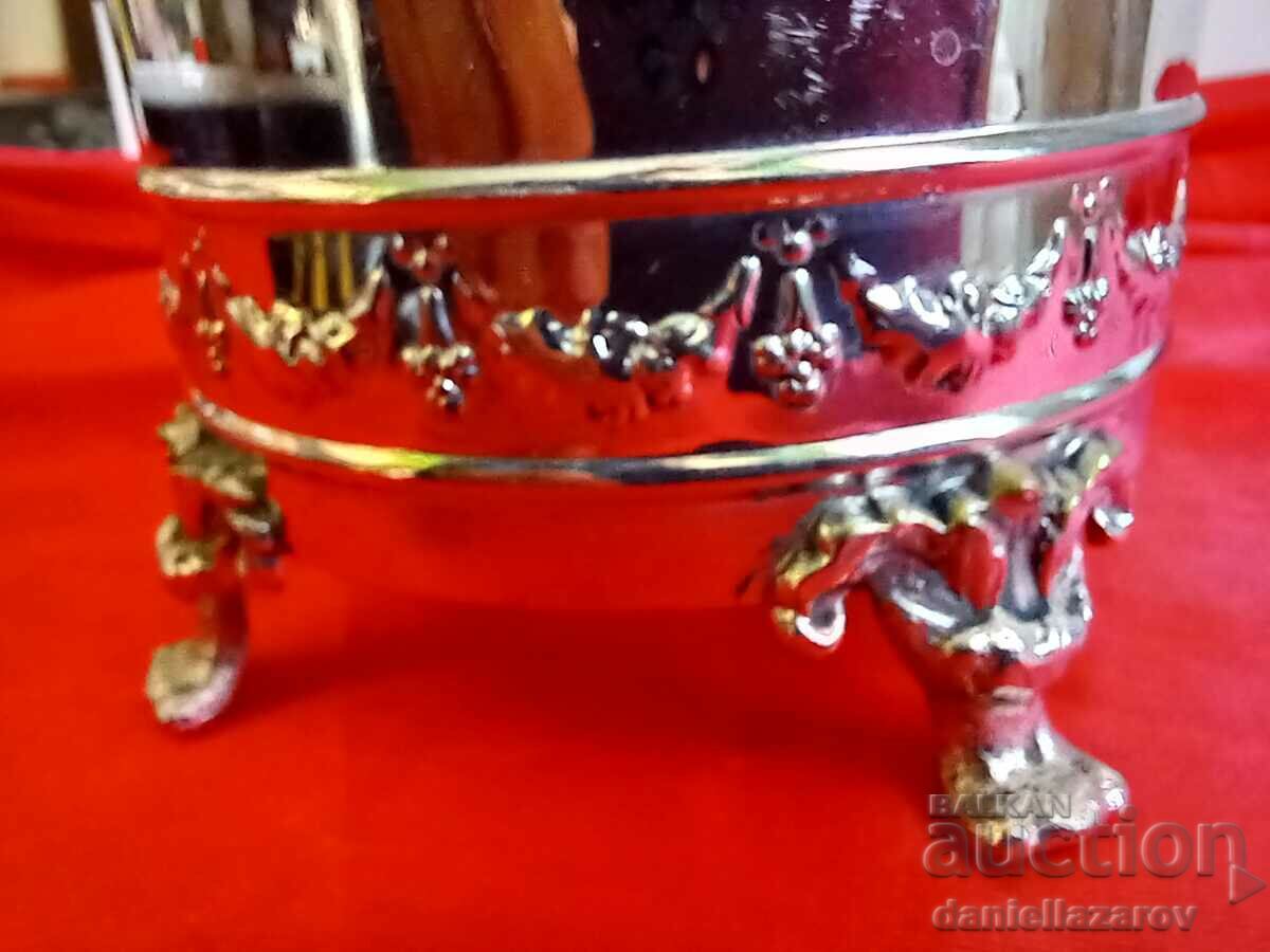 Licitație Urcior BAROC placat cu argint vechi, ceainic Licitație Urcior BAROC placat cu argint vechi, ceainic