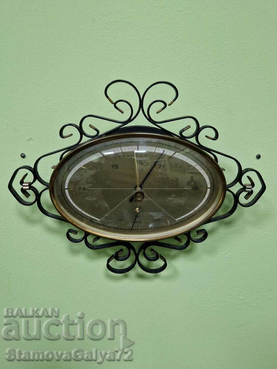 Σπάνιο αντίκα γερμανικό βαρόμετρο με θερμόμετρο Σπάνιο αντίκα γερμανικό βαρόμετρο με θερμόμετρο