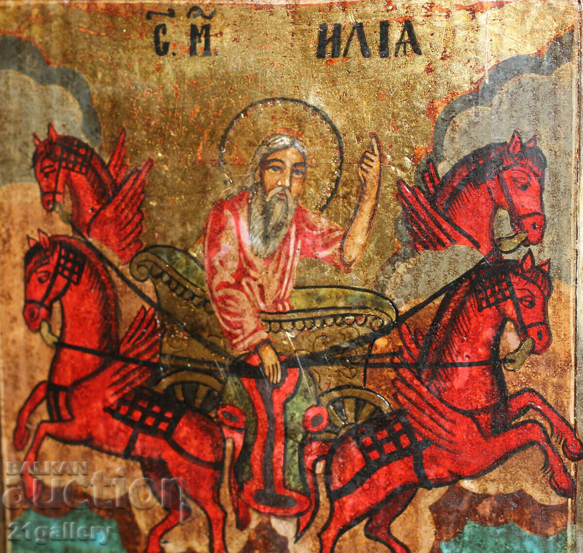 Contemporary icon Ascension of the Holy Prophet Elijah - 5 Contemporary icon Ascension of the Holy Prophet Elijah - 5