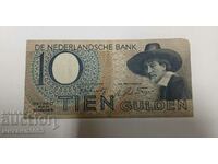 10 GULDEN 1944 NETHERLANDS (XF)