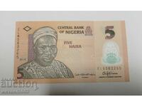 5 NAIRA 2018 NIGERIA - UNC new