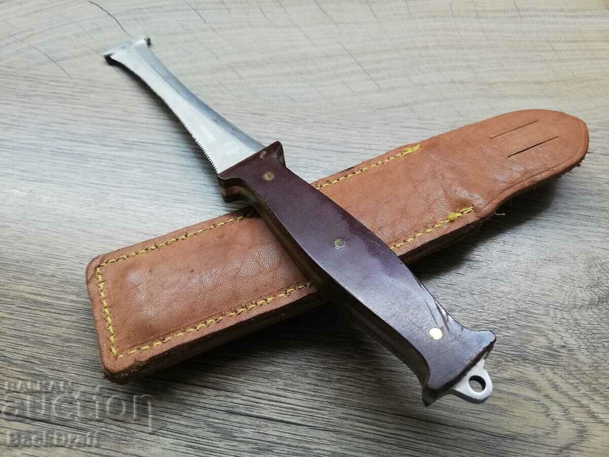 Auction BULGARIAN LANDING, PARACHUTE KNIFE-CUTTER WITH LEATHER CUTTER Auction BULGARIAN LANDING, PARACHUTE KNIFE-CUTTER WITH LEATHER CUTTER